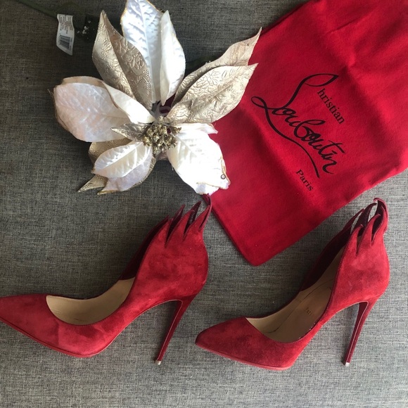 Christian Louboutin Shoes - Christian Louboutin red suede shoes